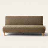 Sofa Bed Cover – Leaf Jacquard – Warm Taupe