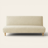 Sofa Bed Cover – Leaf Jacquard – Ivory Cream