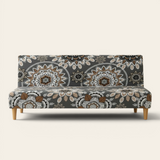 Sofa Bed Cover – Mandala Medallion – Charcoal
