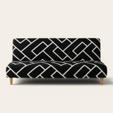 Sofa Bed Cover – Trellis Geometric – Black & Ivory