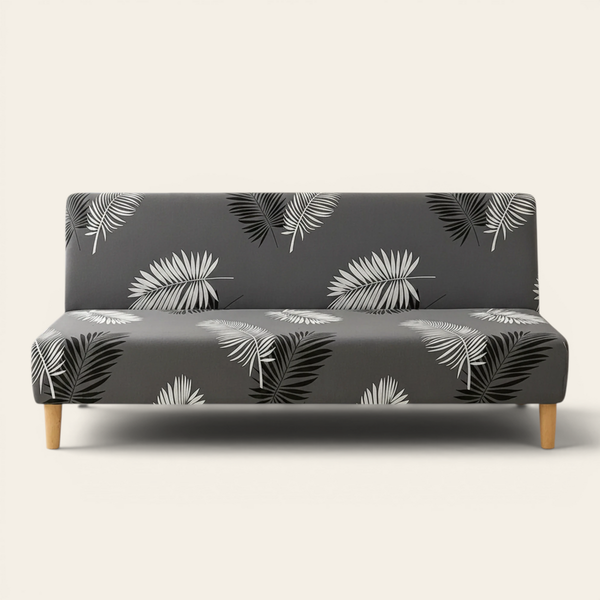 Sofa Bed Cover – Palm Leaf Print – Charcoal