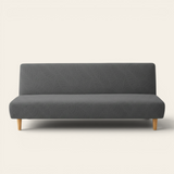 Sofa Bed Cover – Leaf Jacquard – Charcoal Grey