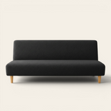 Sofa Bed Cover – Textured Jacquard – Charcoal Black