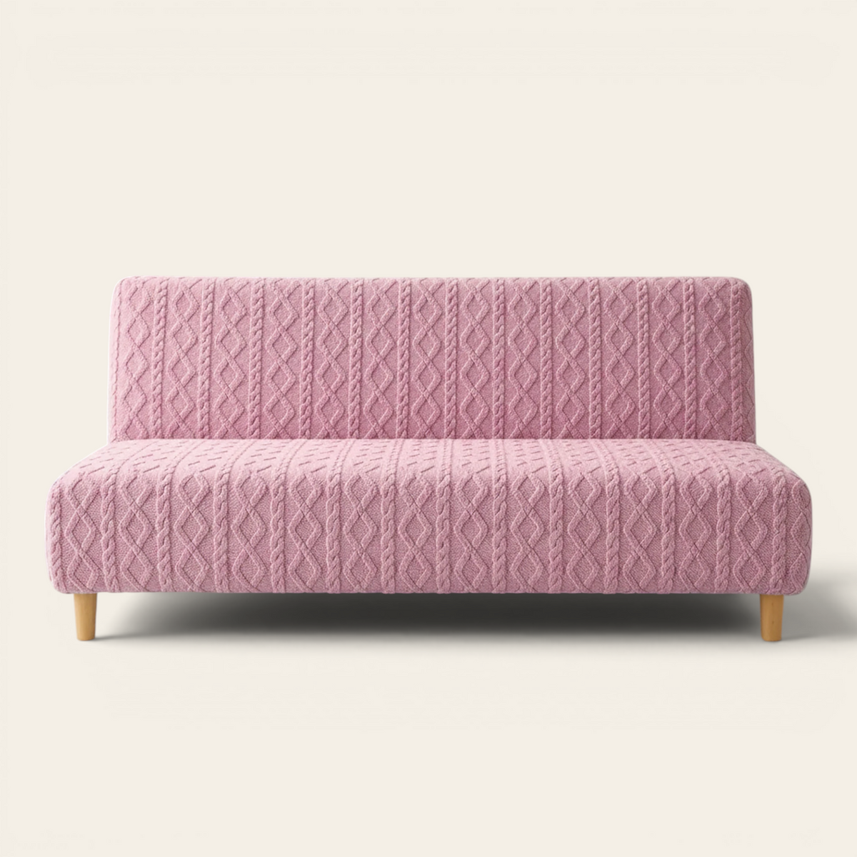 Sofa Bed Cover – Cable Knit – Rose Pink