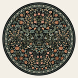 Rug – Maximalism Vibrant Blossom Floral – Ink Black