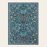 Rug – Maximalism Vibrant Floral – Teal Haze