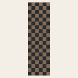Rug – Checkered Plush Indoor/Outdoor – Coffee Brown