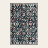 Rug – Ultra-thin Vintage Floral Moroccan Trellis – Ink Black