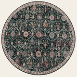Rug – Ultra-thin Vintage Floral Moroccan Trellis – Ink Black