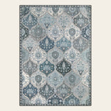 Rug – Ultra-thin Vintage Floral Moroccan Trellis – Stormy Blue