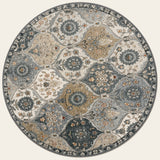 Rug – Ultra-thin Vintage Floral Moroccan Trellis – Pearl Grey