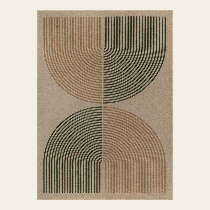 Covaba rainbow easy jute black/beige indoor/outdoor area rug in warm beige, shown flat on a plain ivory backdrop