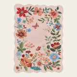 Rug – Boho Modern Parisian Floral Scalloped – Soft Blush