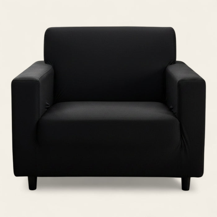 Armchair Cover – Plain Stretch – Ink Black