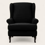 Armchair Cover – Smooth Wingback – Ink Black