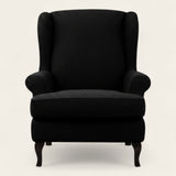 Armchair Cover – Smooth Wingback – Ink Black