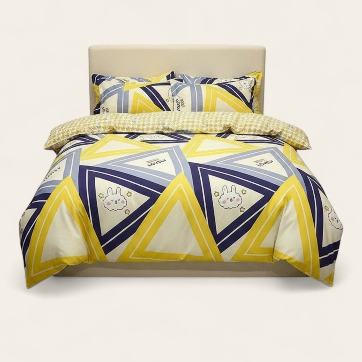 Bedding Set – Geometric Bunny Print – Multicolor
