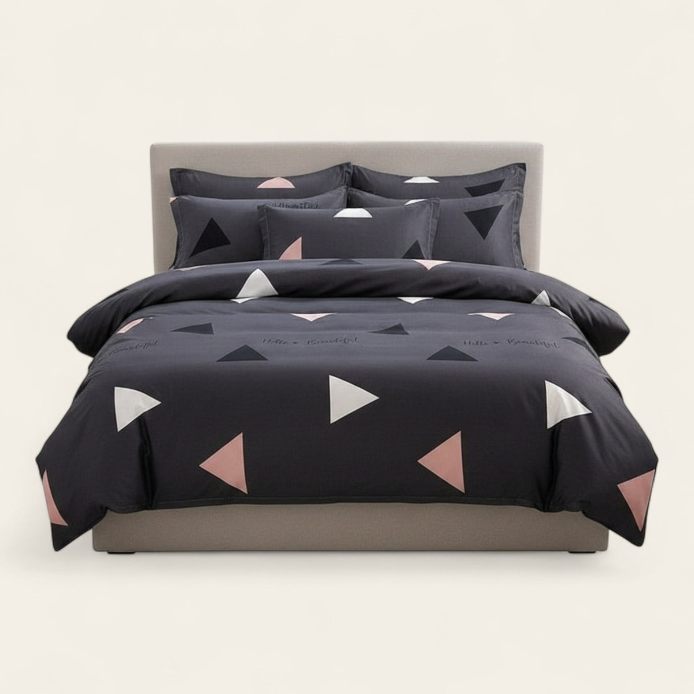 Bedding Set – Geometric Triangle – Midnight Navy