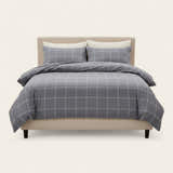Bedding Set – Windowpane Check – Pearl Grey