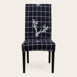 Chair Cover – Deer Grid Print – Midnight Navy