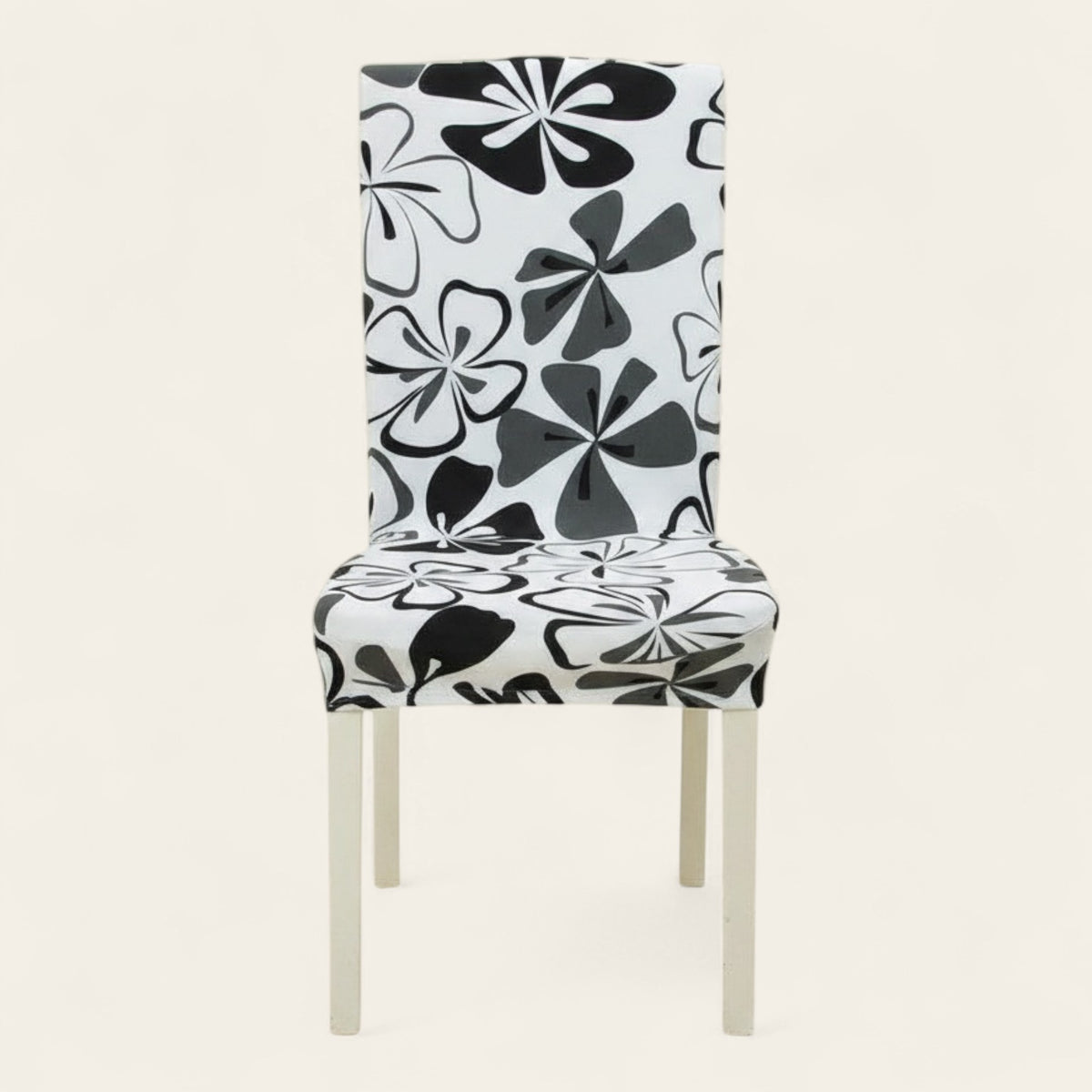 Chair Cover – Floral Print – Black & White