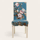 Chair Cover – Floral Print – Stormy Blue
