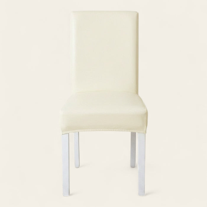 Chair Cover – Leather Look – Pearl White