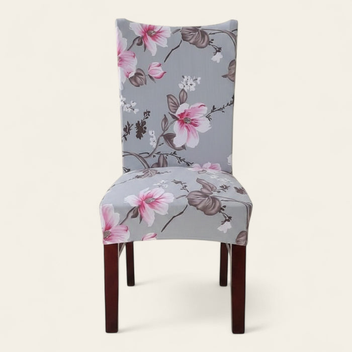 Chair Cover – Magnolia Floral – Pearl Grey