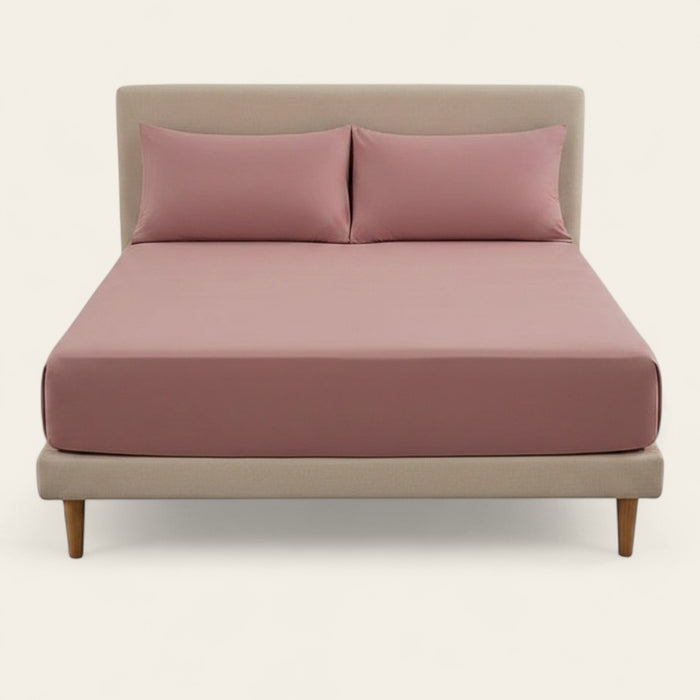 Fitted Sheet – Cotton Plain – Soft Blush