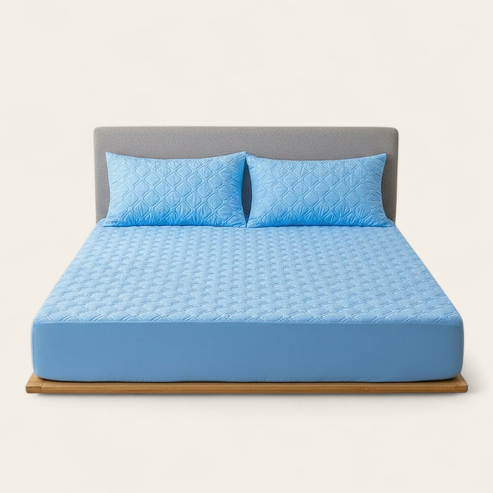 Fitted Sheet – Quilted – Sky Mist