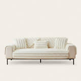 Non-Slip Sofa Cover – Pinstripe Knit – Ivory Cream