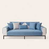 Non-Slip Sofa Cover – Plain Stretch – Stormy Blue