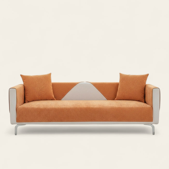 Non-Slip Sofa Cover – Plain Stretch – Terracotta