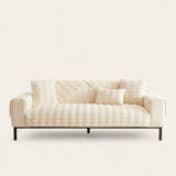 Non-Slip Sofa Cover – Quilted Waffle – Ivory Cream