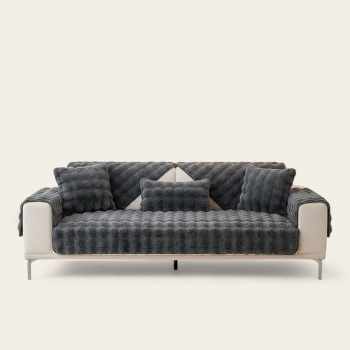 Non-Slip Sofa Cover – Velvet Bubble – Charcoal