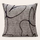 Pillow Cover – Abstract Line Print – Stone