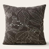 Pillow Cover – Botanical Leaf Print – Espresso