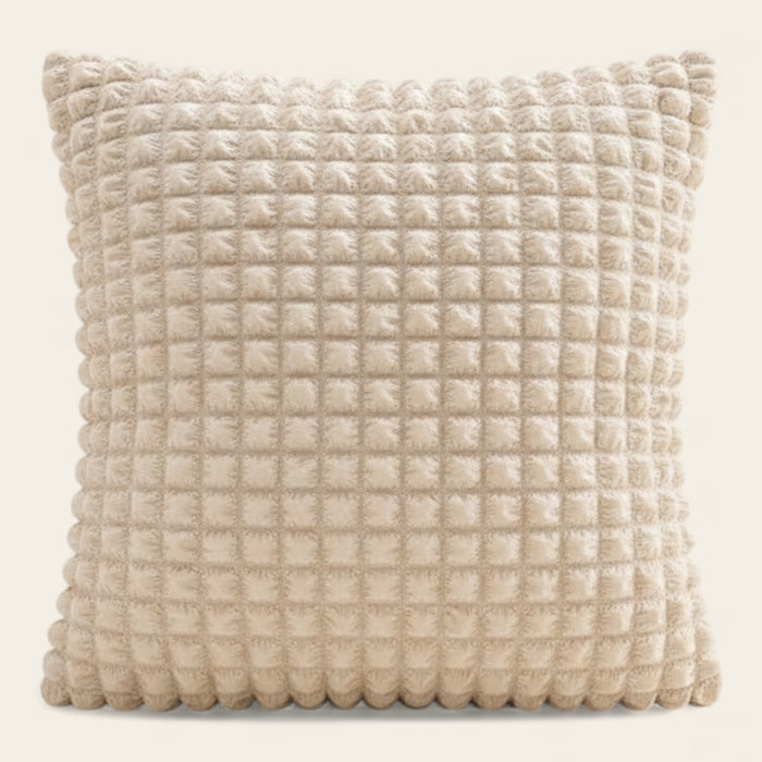Pillow Cover – Bubble Plush Quilted – Ivory Cream