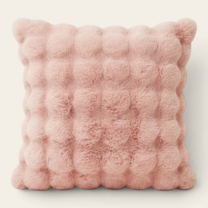 Pillow Cover – Bubble Plush – Soft Blush