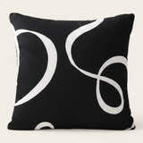 Pillow Cover – Cursive Print – Ink Black