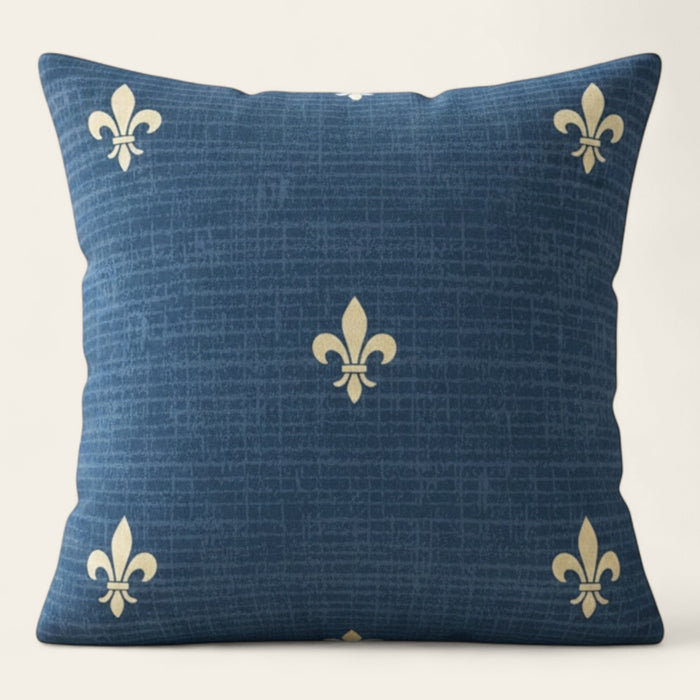 Pillow Cover – Fleur-de-Lis Print – Midnight Navy