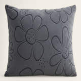 Pillow Cover – Floral Bloom Print – Charcoal