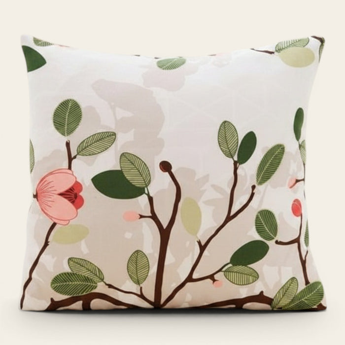 Pillow Cover – Floral Branch Print – Ivory Cream