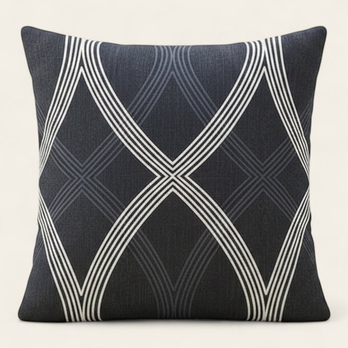 Pillow Cover – Lattice Diamond – Midnight Navy