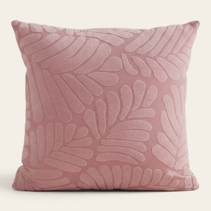 Pillow Cover – Leaf Jacquard – Soft Blush