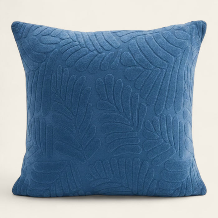 Pillow Cover – Leaf Jacquard – Stormy Blue