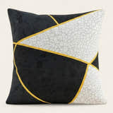 Pillow Cover – Marble Geometric – Ink Black