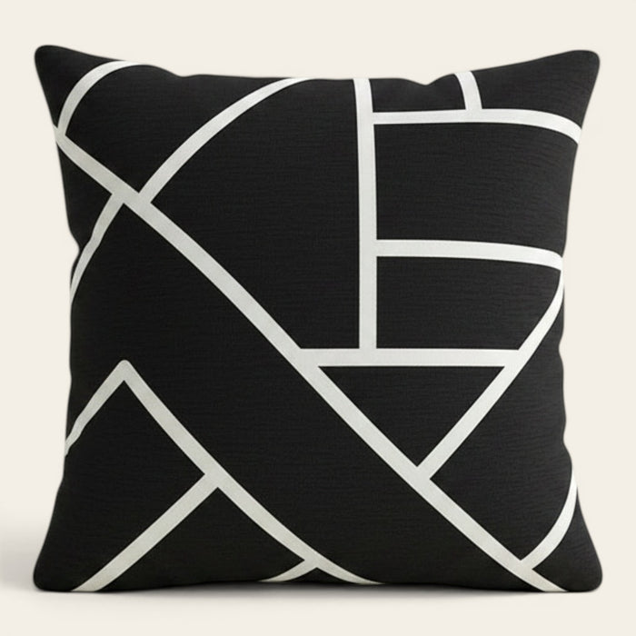 Pillow Cover – Maze Lines – Ink Black