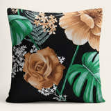Pillow Cover – Tropical Rose – Ink Black
