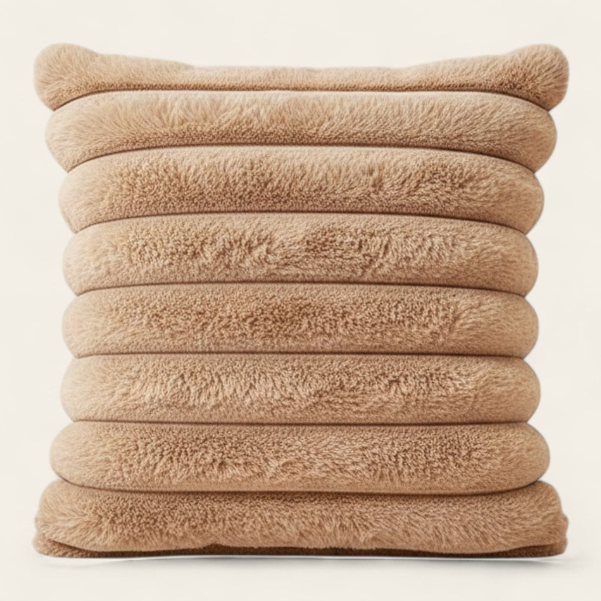 Pillow Cover – Velvet Plush Ridged – Caramel